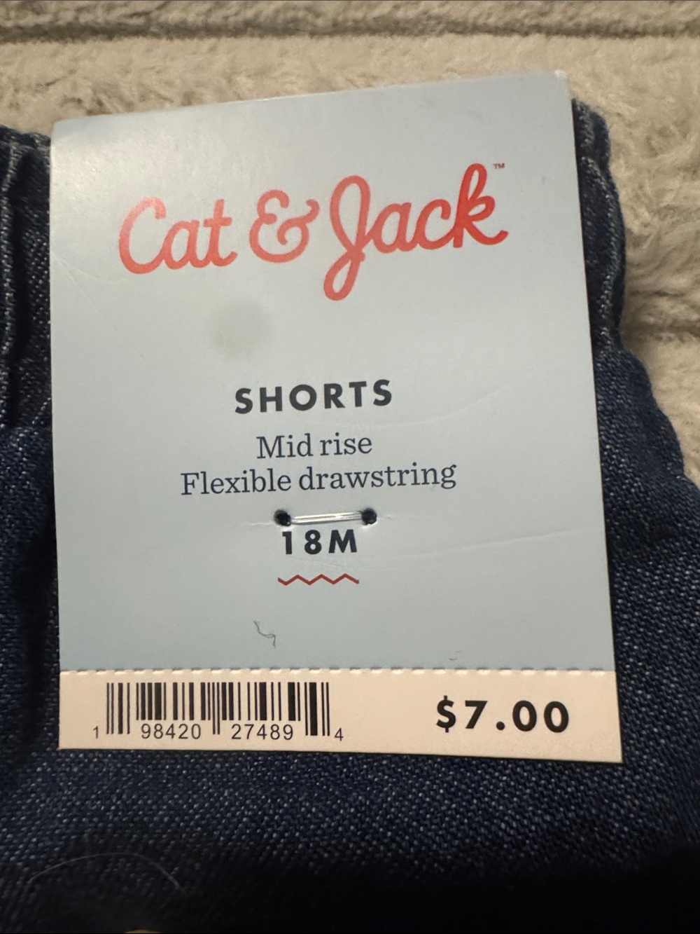 Cat & Jack Indigo Denim-Look Baby Shorts - Picture 2 of 4